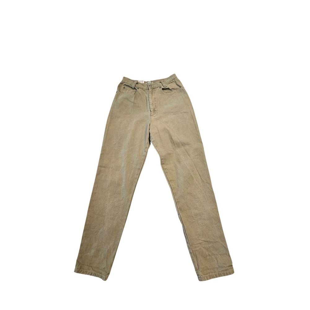 Vintage Skool High Waisted Canvas Pants Tan Khaki Cotton Made in USA Size 7/25